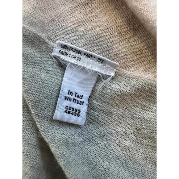 Ted Baker London Size S Waterfall Drape Cardigan Sweater Short Sleeve Pink Gray - Picture 6 of 6